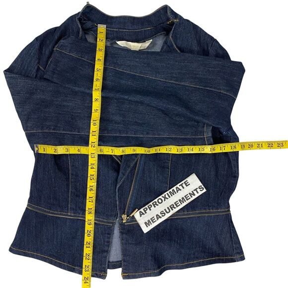Nicki Minaj Blazer Womens 2X Denim Peplum Zip Up Jacket Work Office Casual - Picture 5 of 13